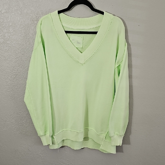 Aerie Find Your Moment In The Sun Sweatshirt Pistachio Womens Small Oversized - Picture 3 of 9
